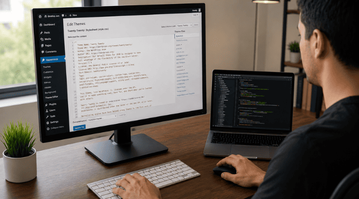 wordpress developer coding a business website in perth