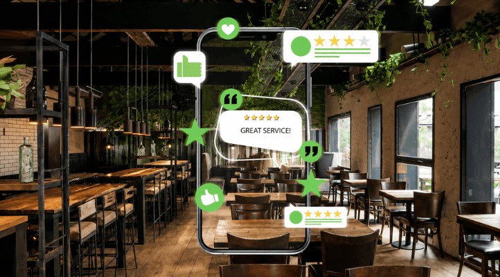 modern cafe with digital business trustindex reviews