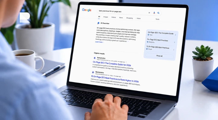 seo and aeo showing ai overview and organic search results